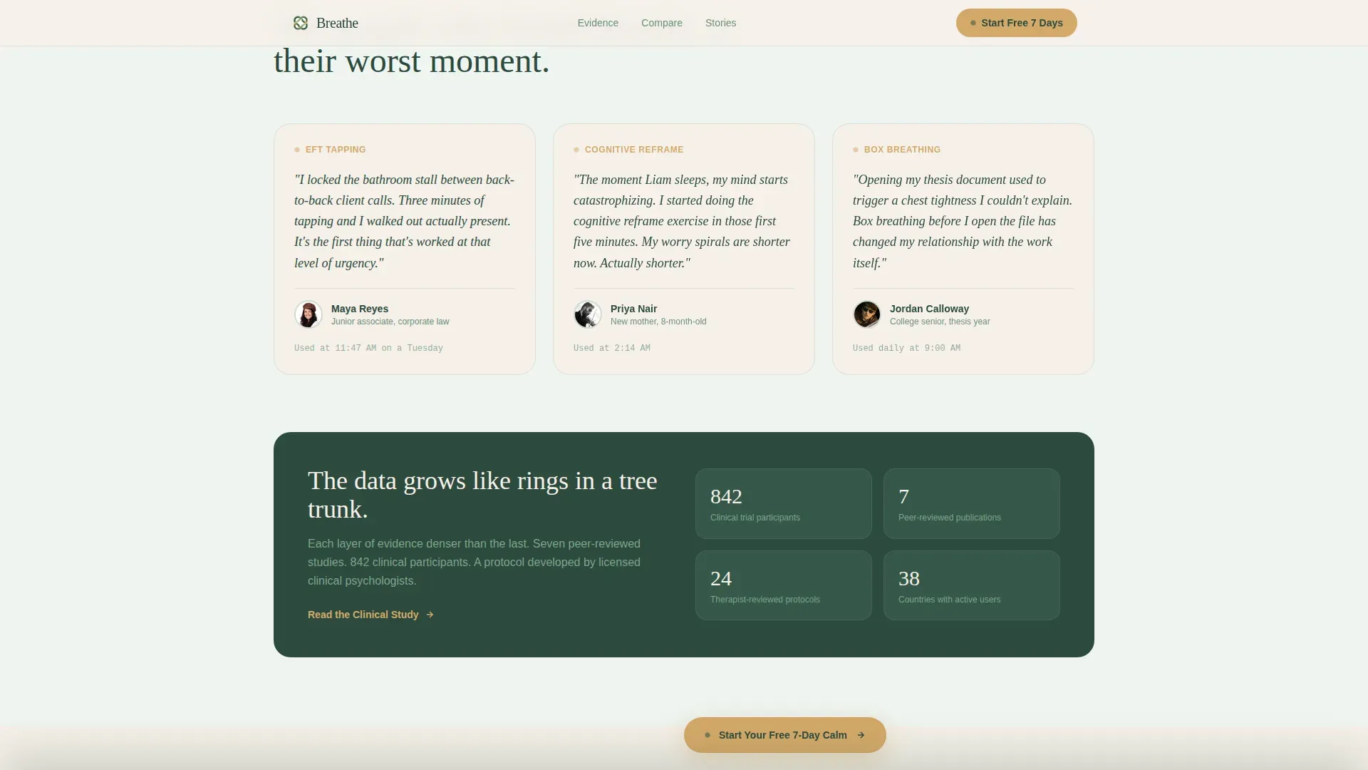 Anxiety App Landing Page Template | Forest Trust Design
