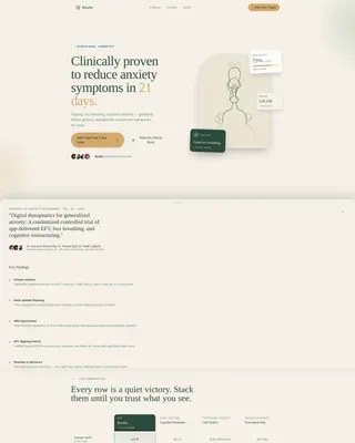 Anxiety App Landing Page Template | Forest Trust Design