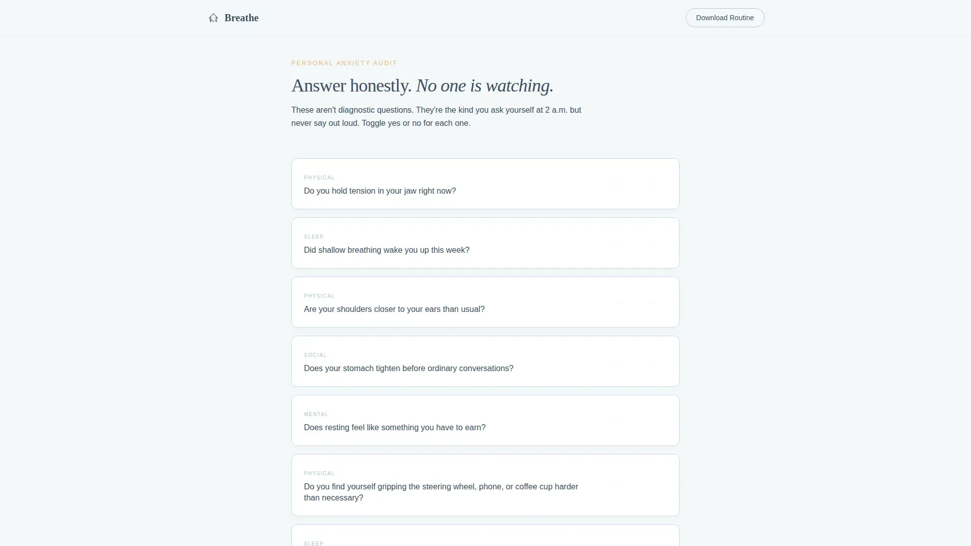 Anxiety Exercise Program Landing Page Template