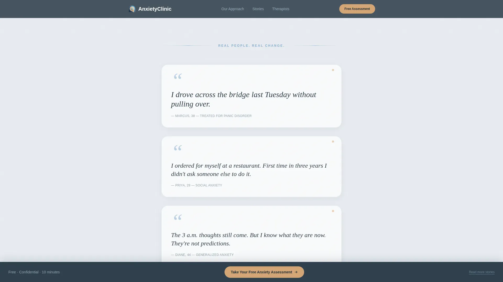 Anxiety Specialist Clinic Landing Page Template