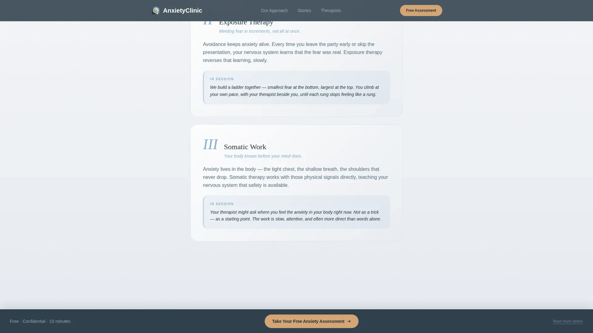 Anxiety Specialist Clinic Landing Page Template