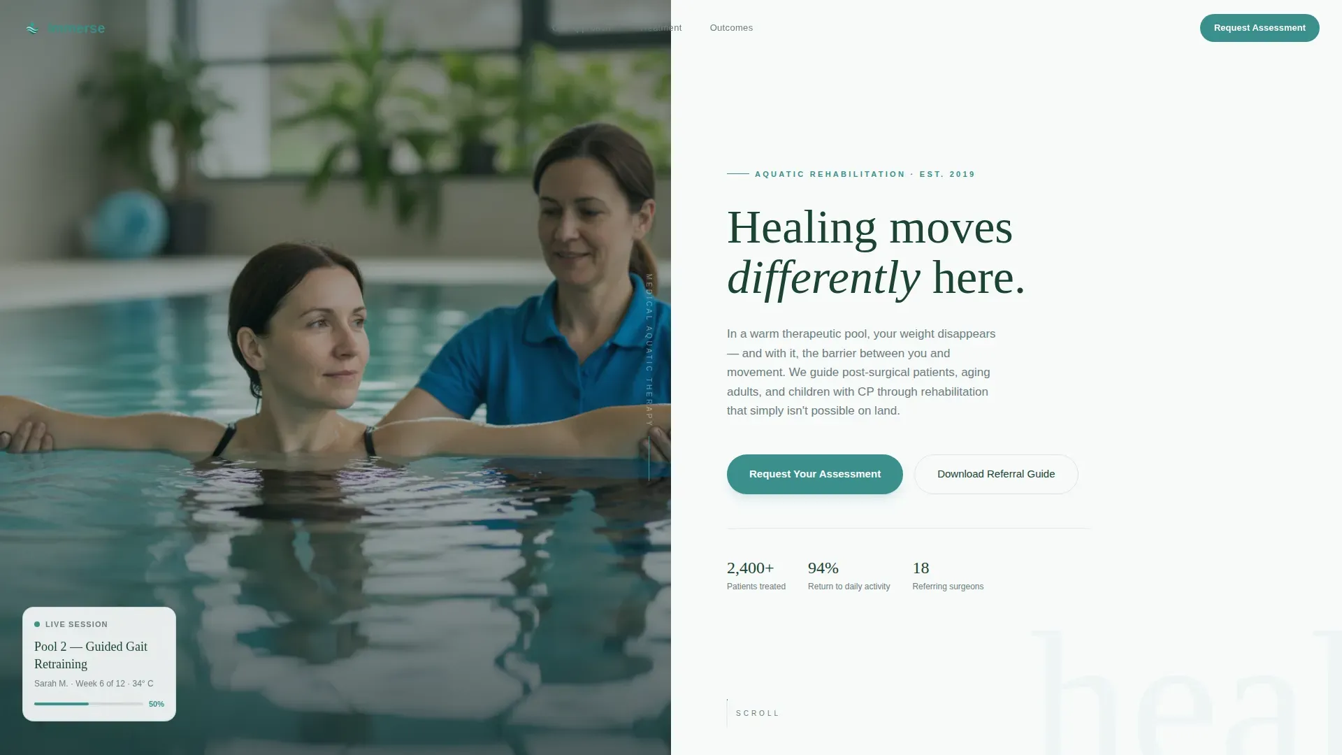 Aquatic Therapy Center Landing Page Template