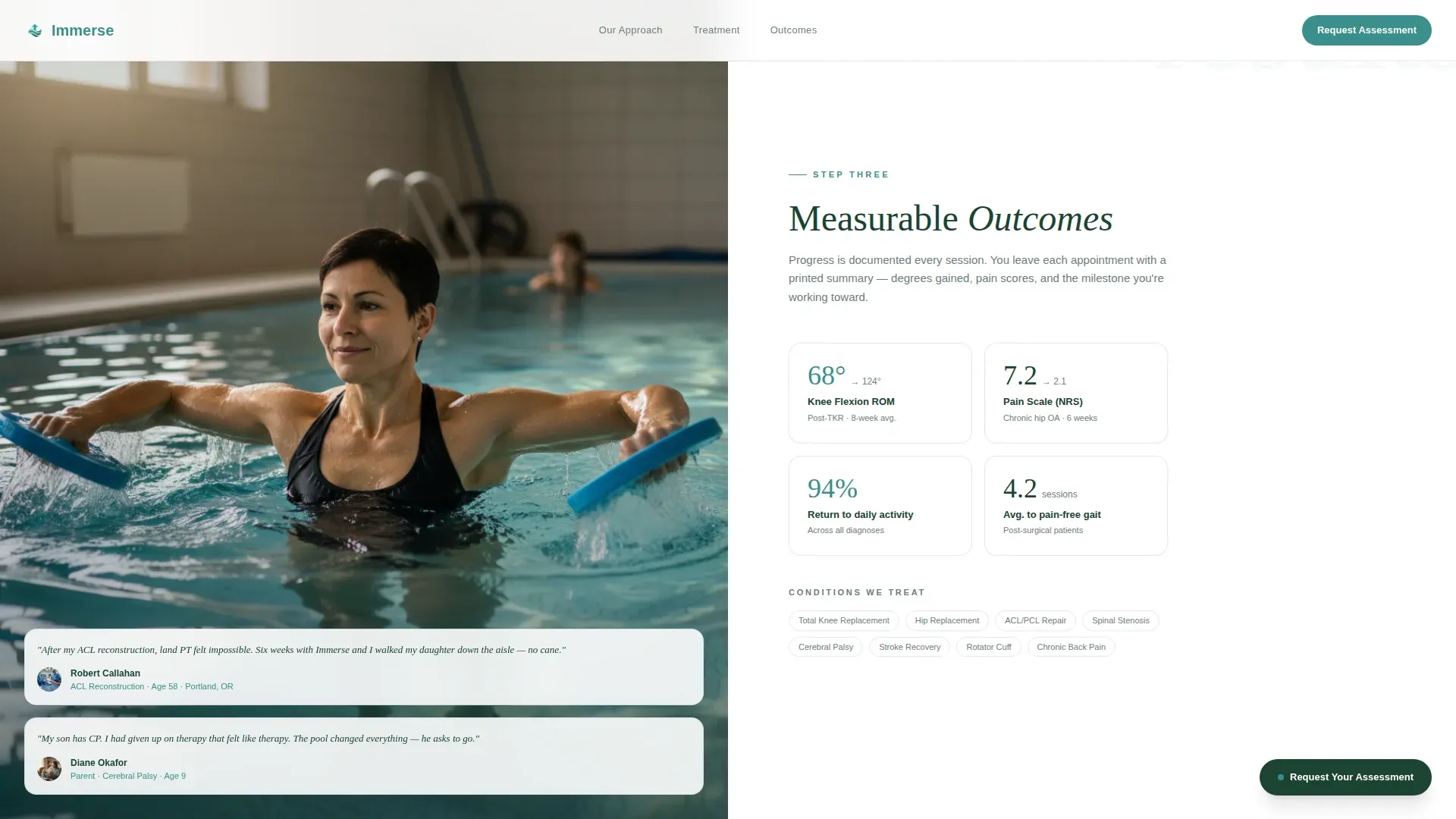 Aquatic Therapy Center Landing Page Template
