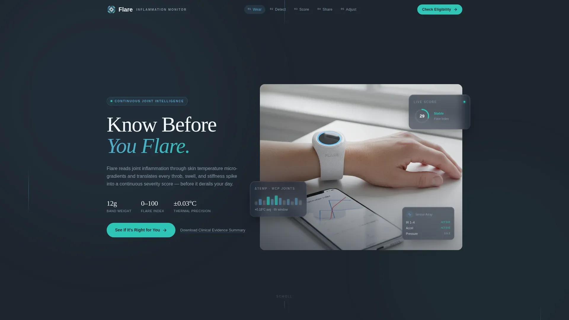 Arthritis Wearable Monitor Landing Page Template