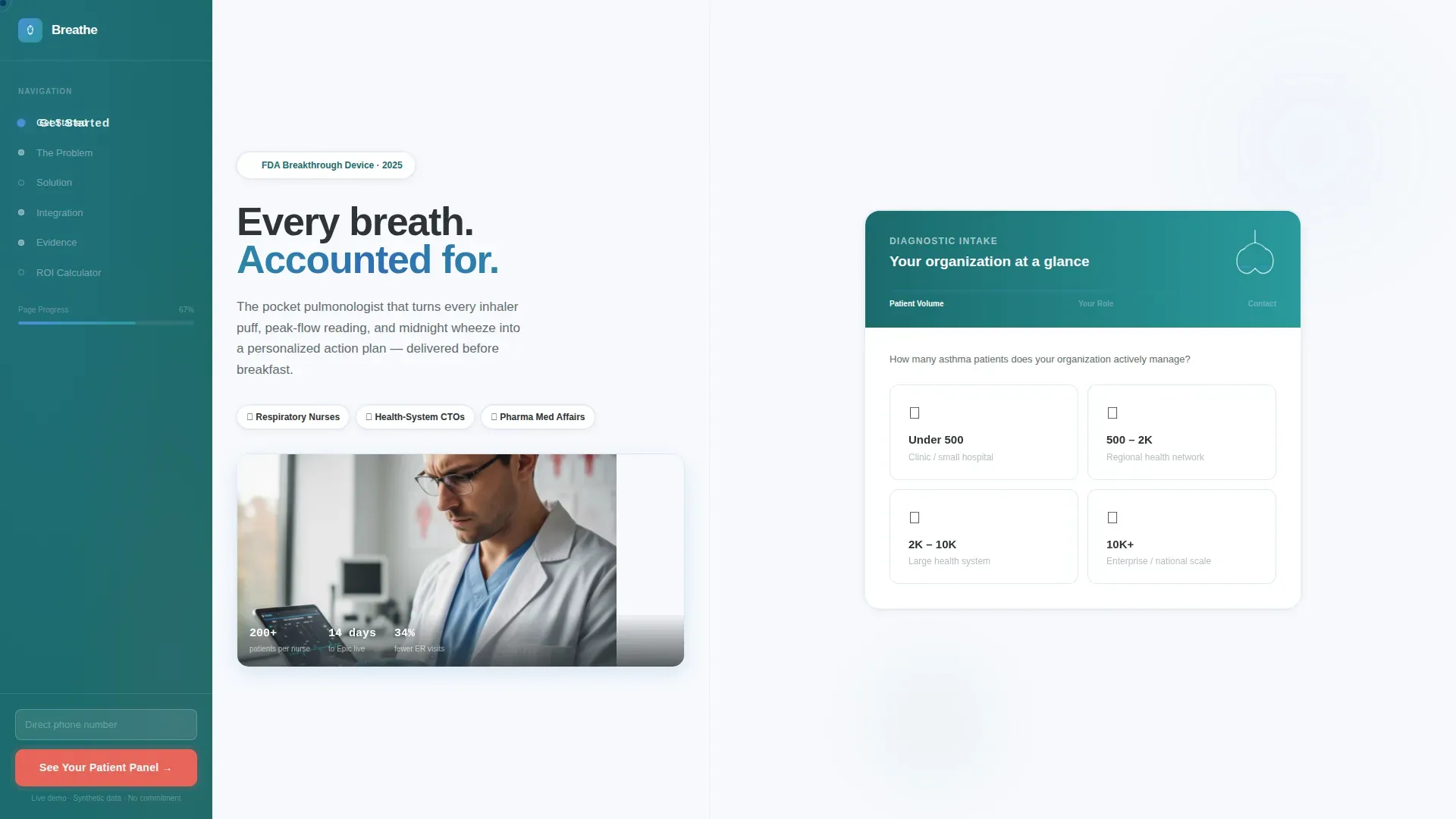 Asthma Digital Therapy Landing Page Template