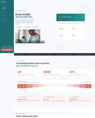 Asthma Digital Therapy Landing Page Template