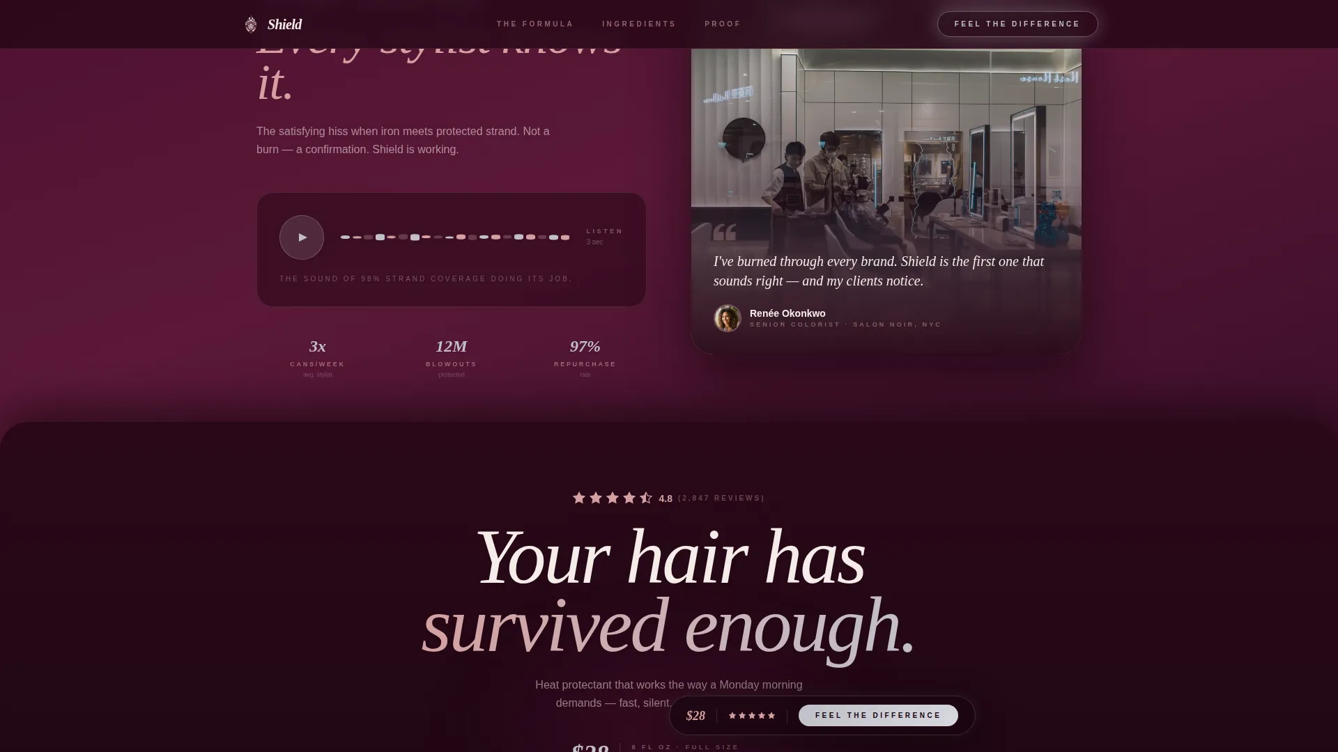 Hair Care Brand & Product Blog Website Template