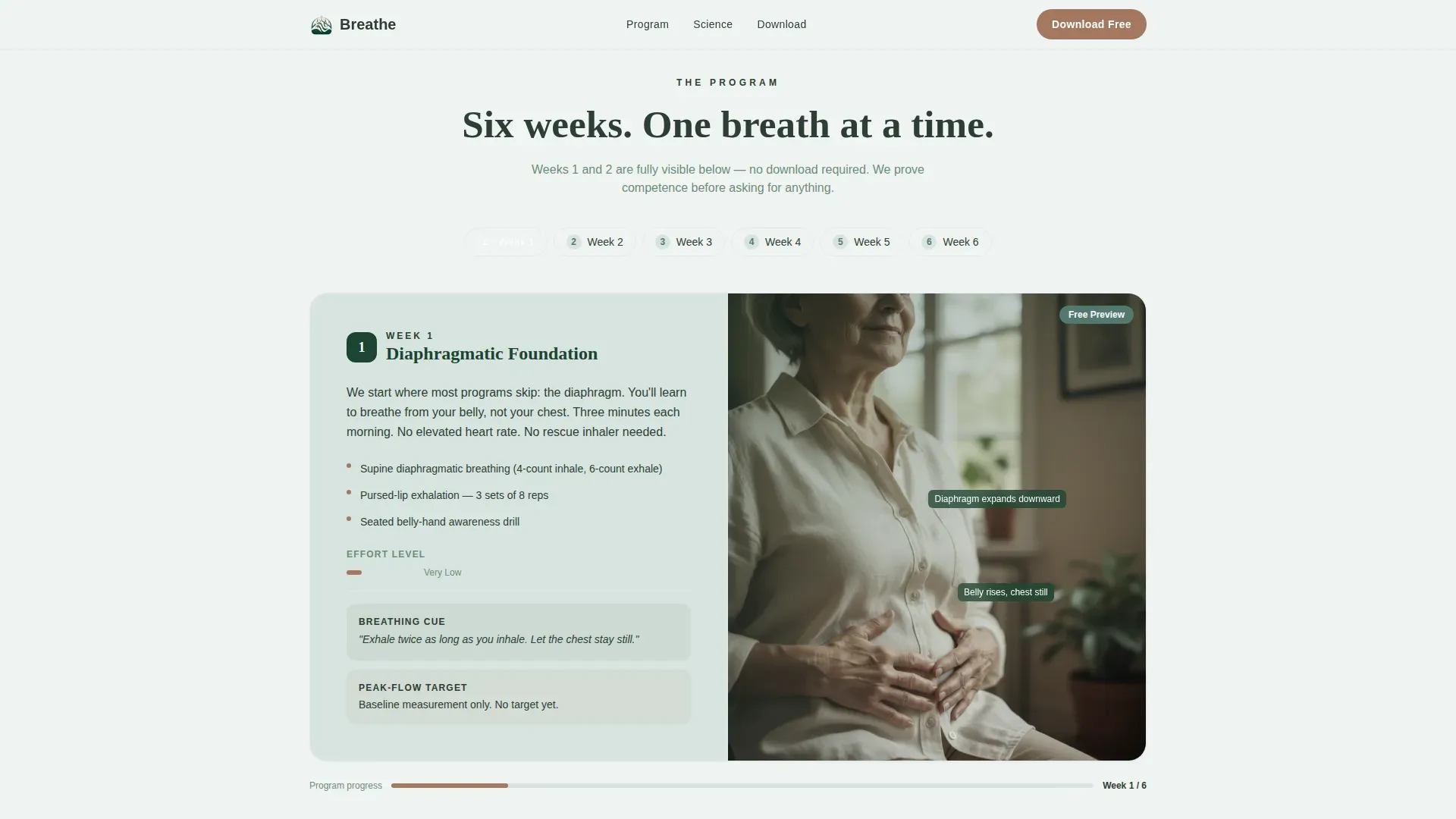 Asthma Exercise Program Landing Page Template