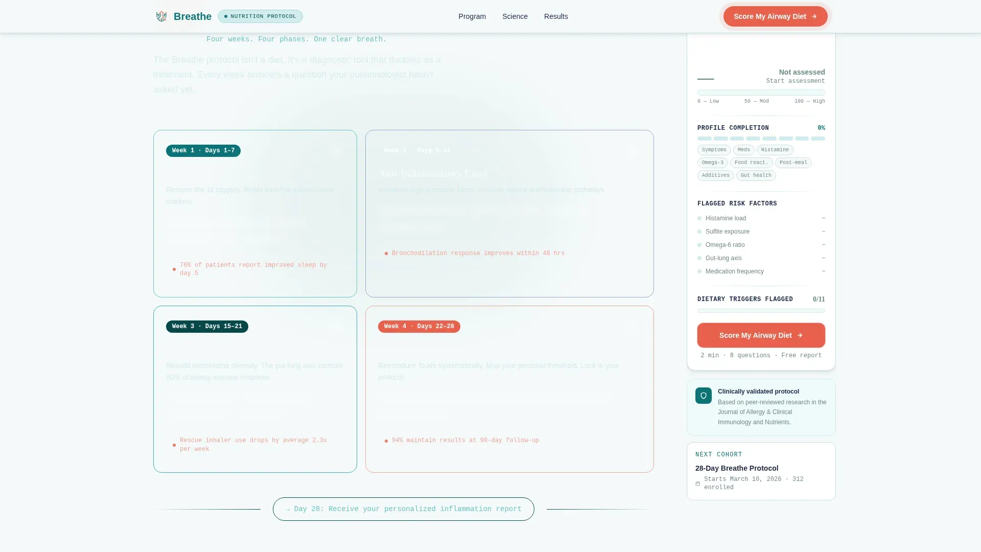 Asthma Nutrition Diet Program Landing Page Template