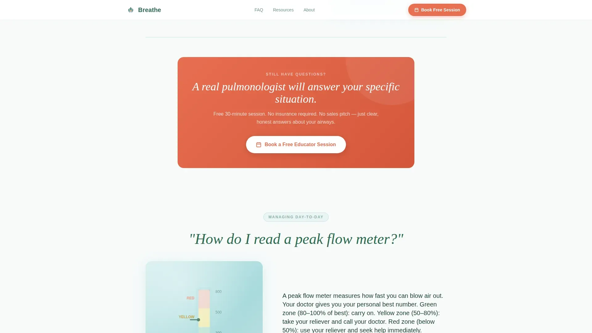Asthma Patient Education Landing Page Template