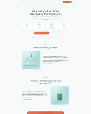 Asthma Patient Education Landing Page Template