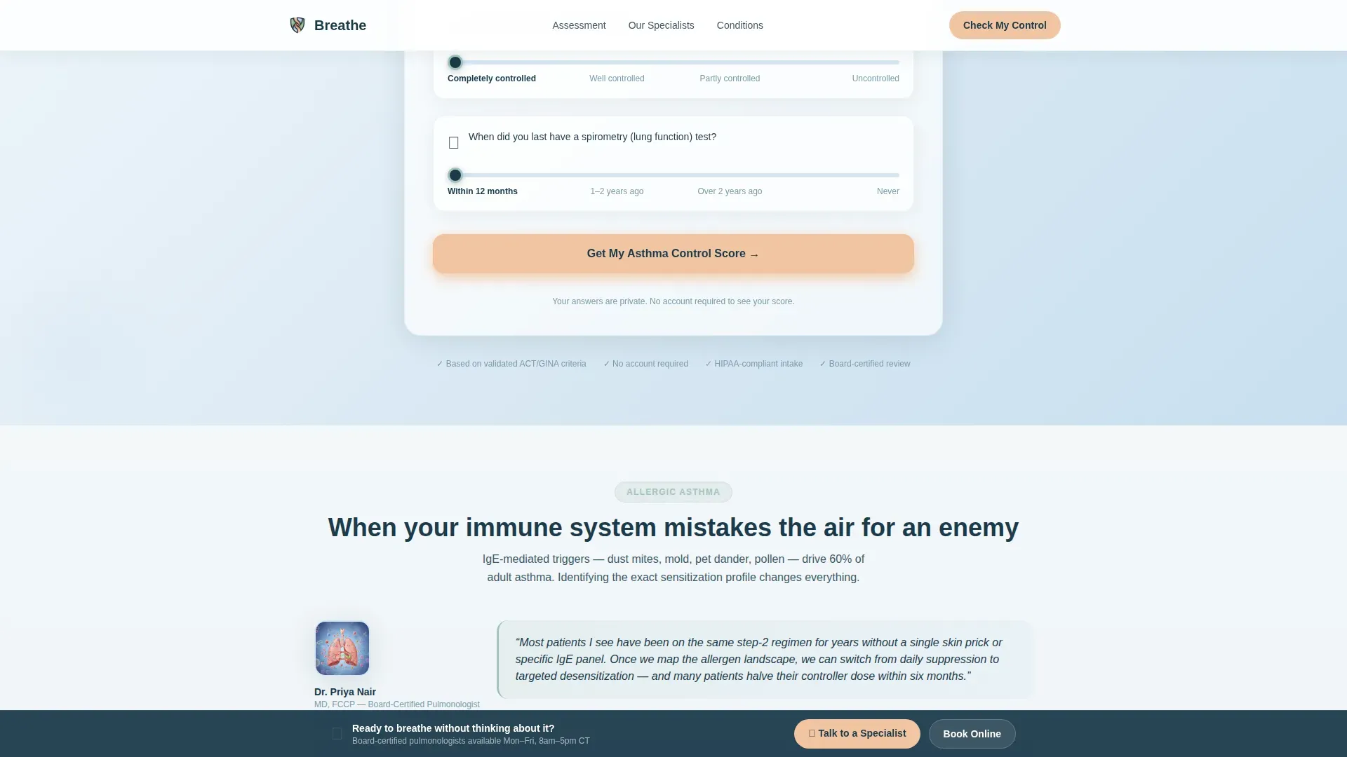 Specialist Clinic Landing Page Template