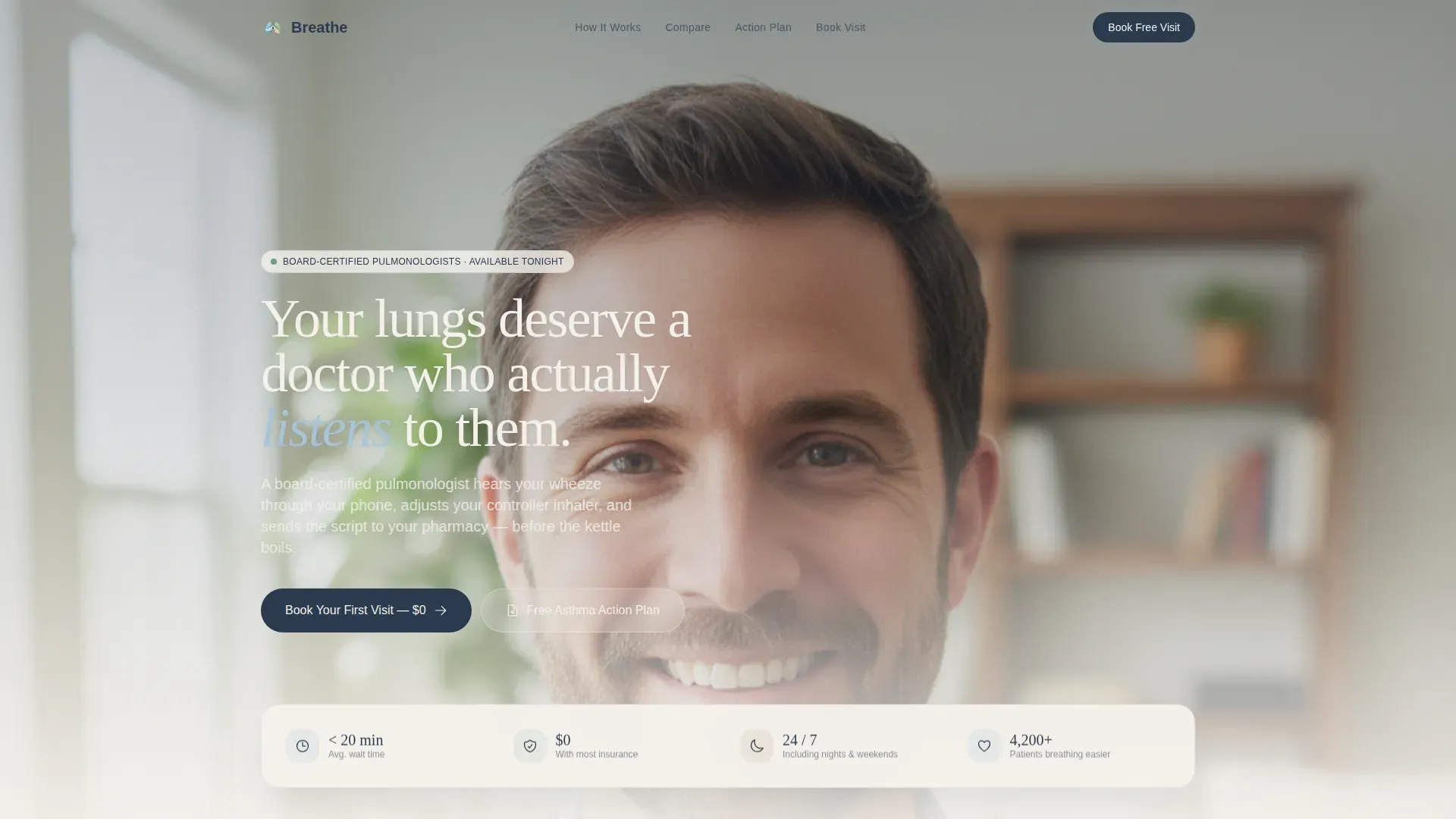 Asthma Telehealth Landing Page Template