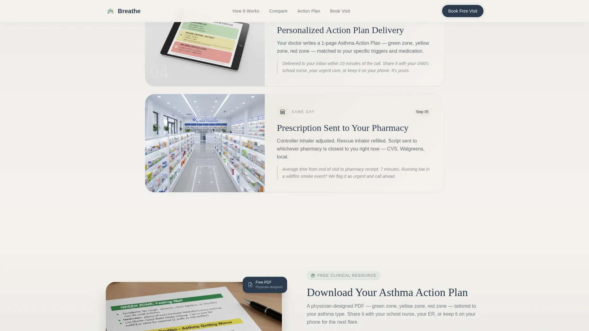 Asthma Telehealth Landing Page Template