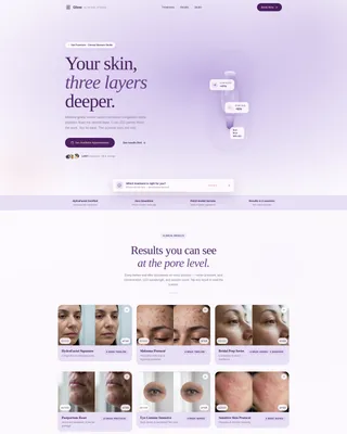 Skincare Landing Page Template for Hydrafacial Studios