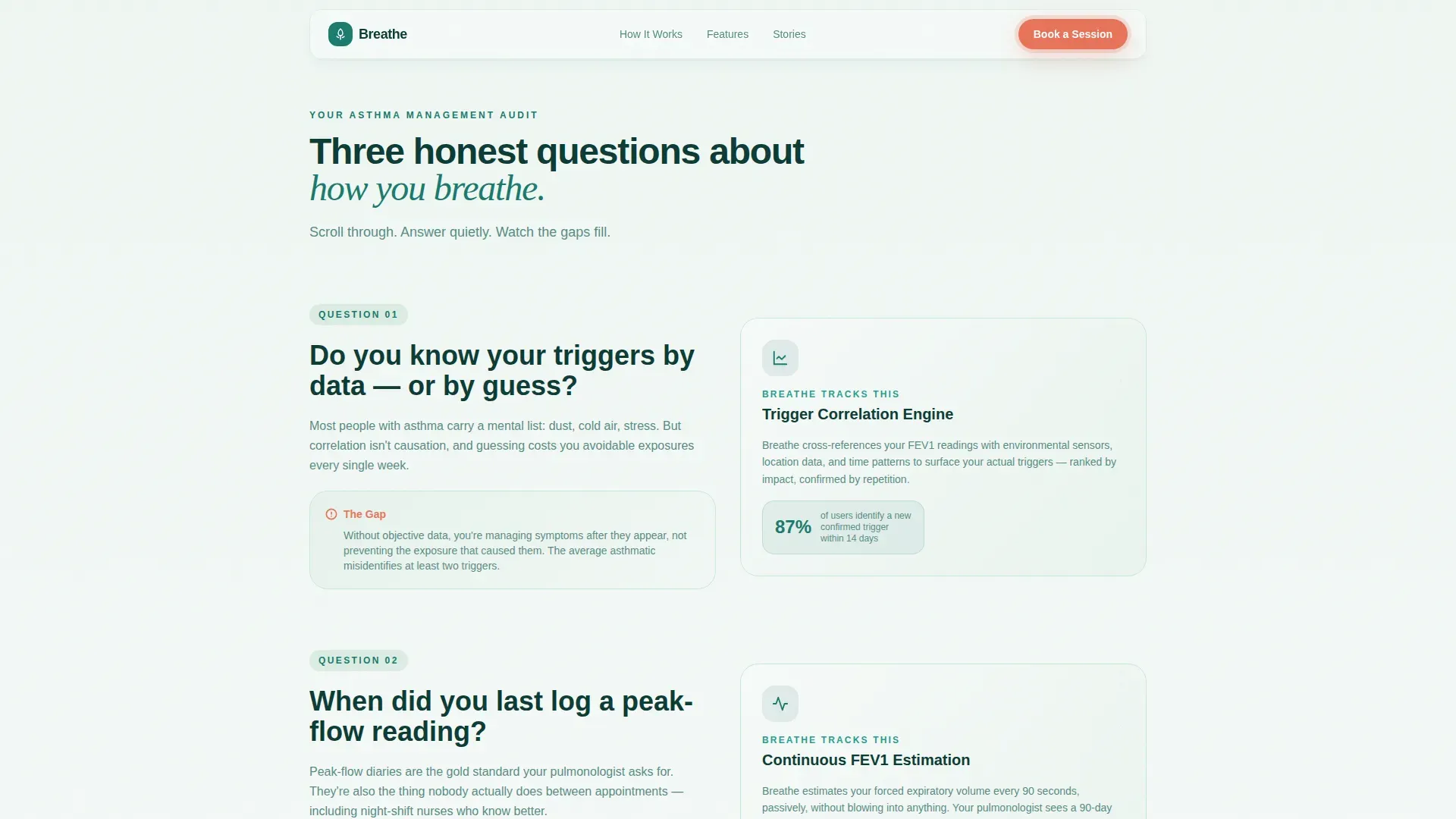 Asthma Wearable Monitor Landing Page Template