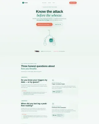 Asthma Wearable Monitor Landing Page Template
