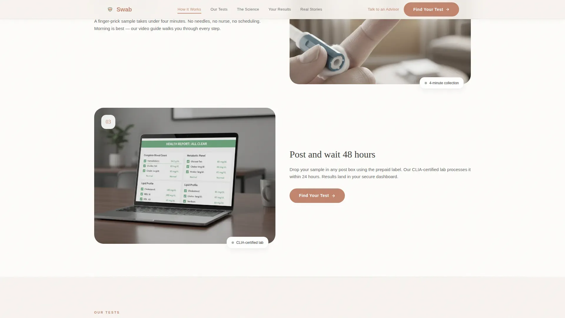At-Home Health Testing Landing Page Template
