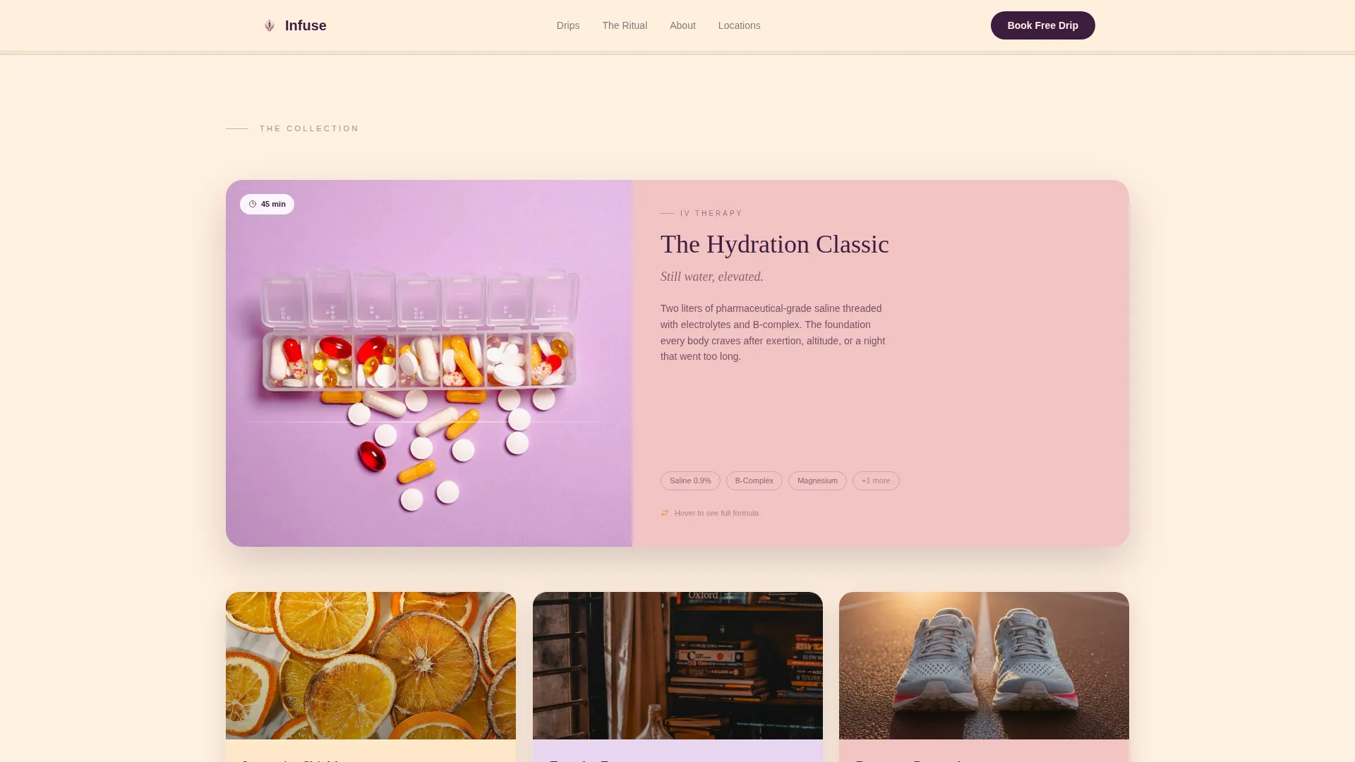 IV Drip Lounge Landing Page Template