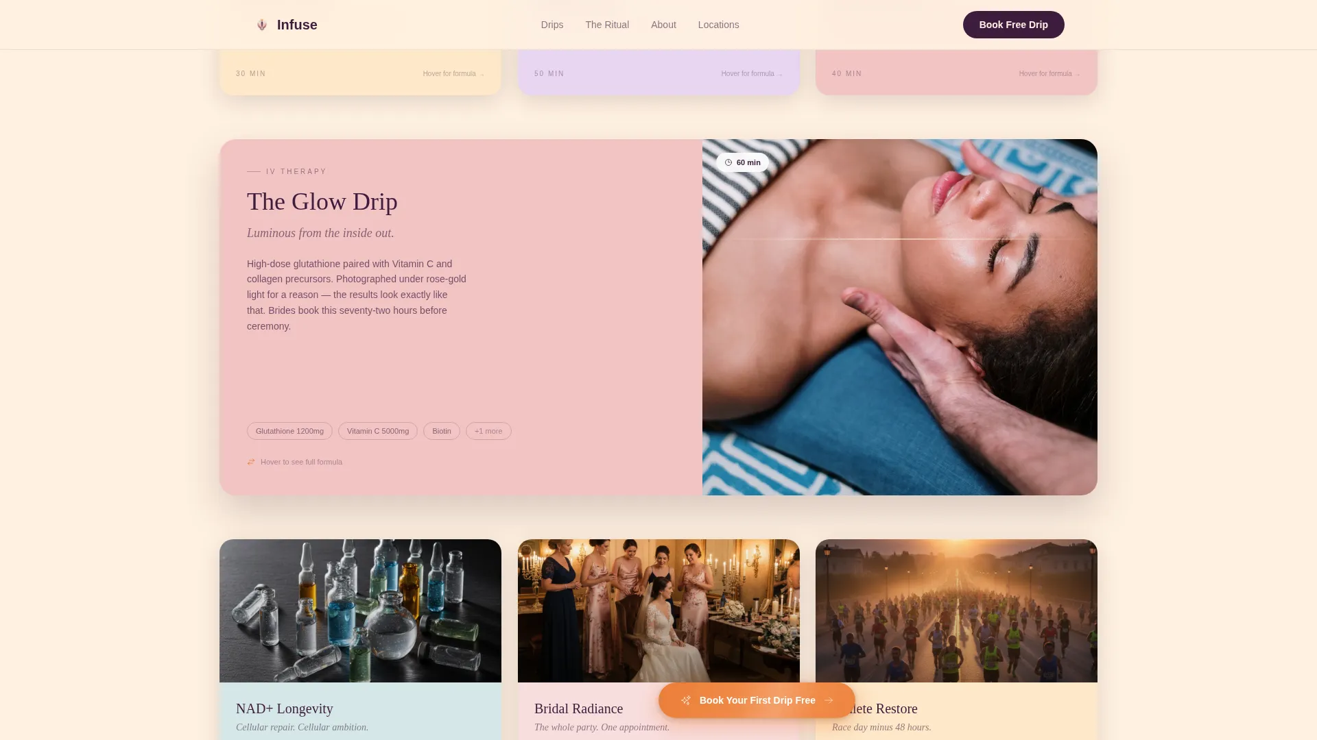 IV Drip Lounge Landing Page Template