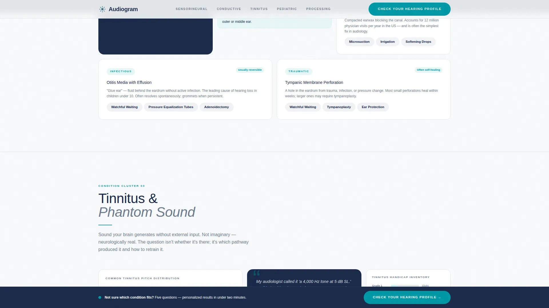 Hearing Condition Library Landing Page Template