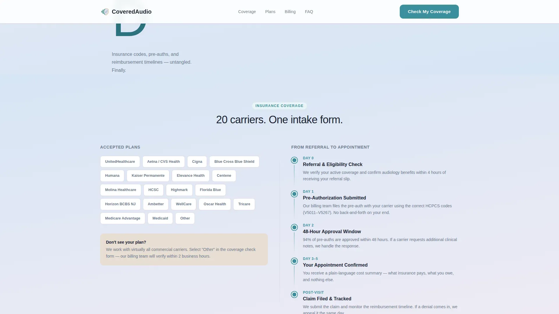 Audiology Services Landing page Template