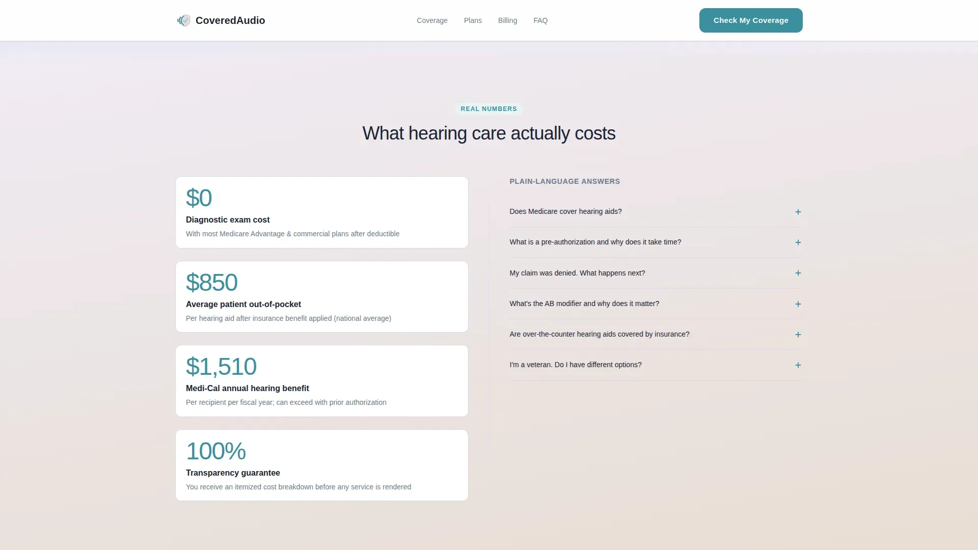 Audiology Services Landing page Template