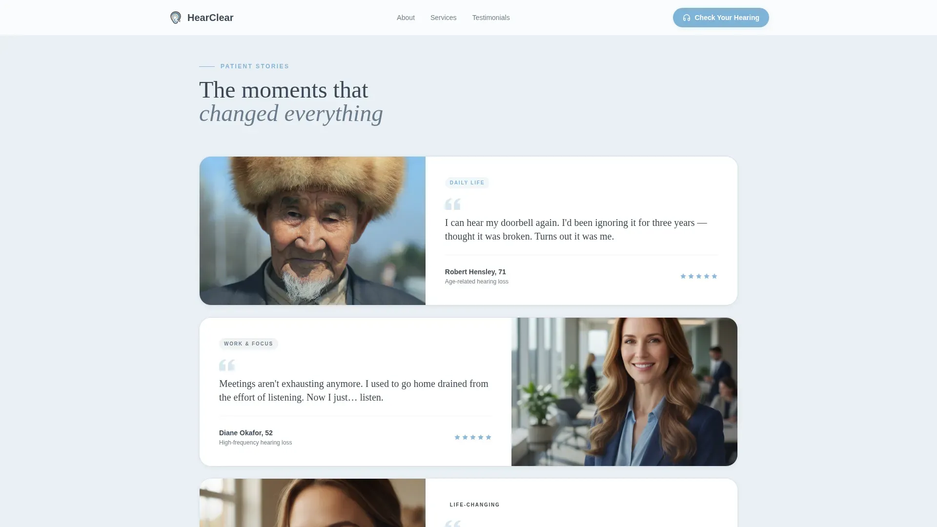 Audiology Practice Landing page Template