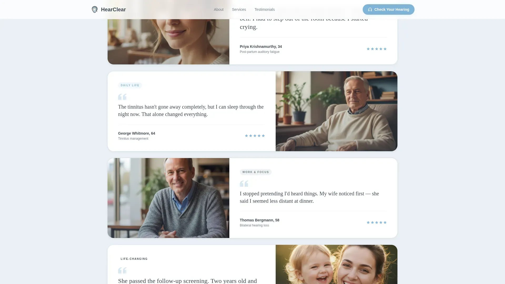 Audiology Practice Landing page Template