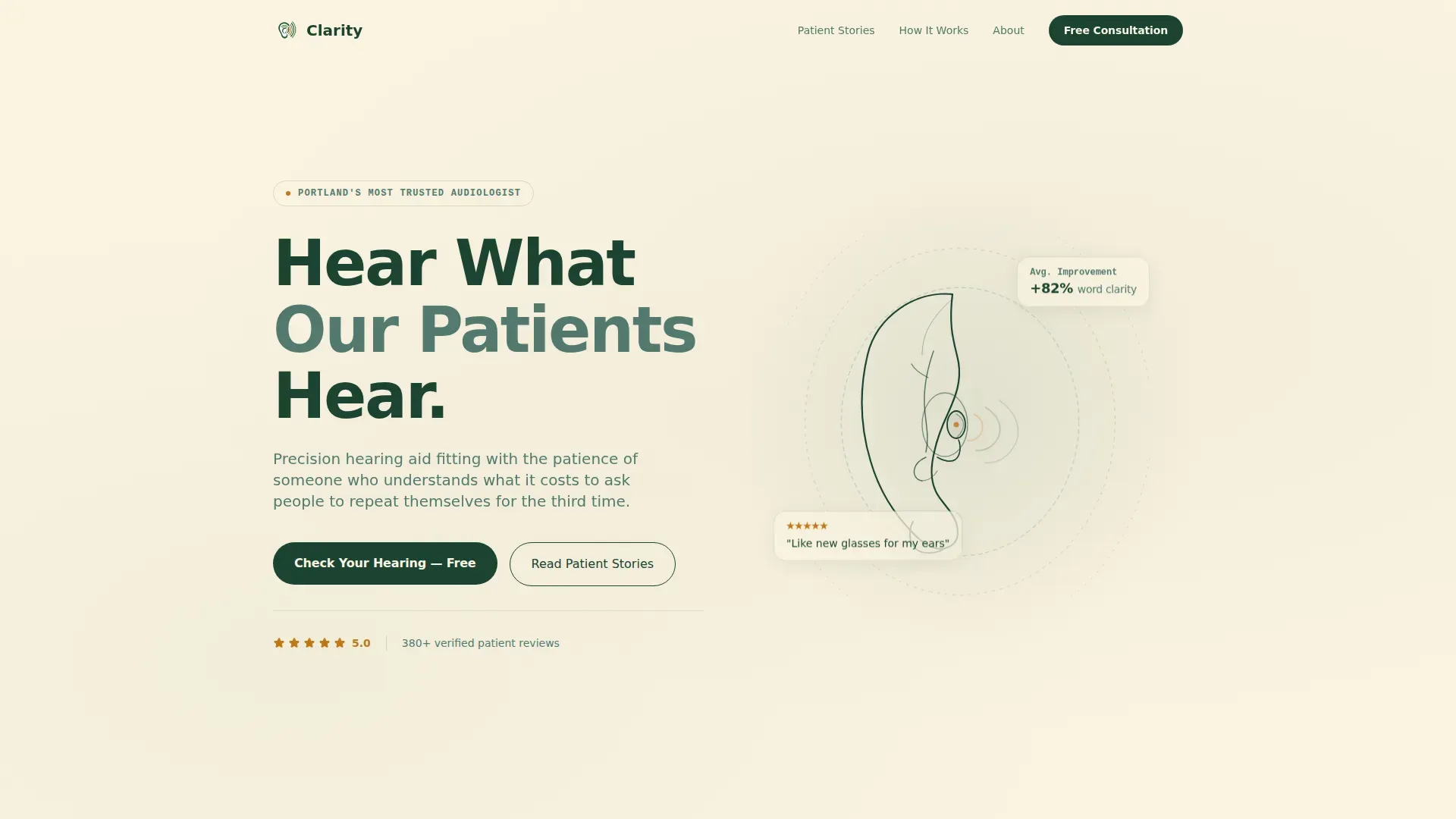 Audiologist Testimonial Landing Page Template