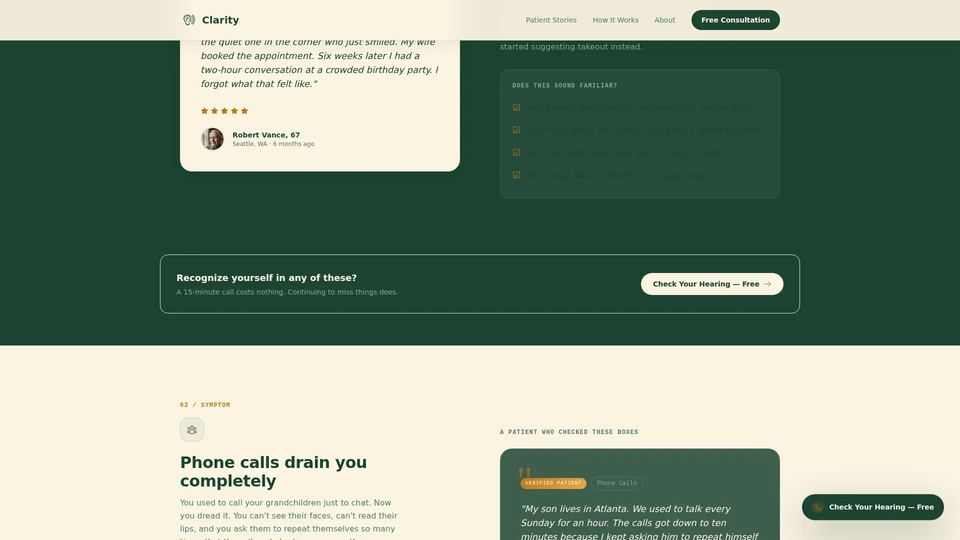 Audiologist Testimonial Landing Page Template