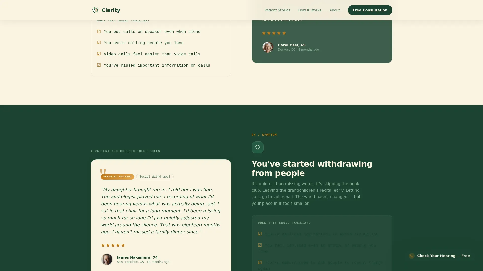 Audiologist Testimonial Landing Page Template