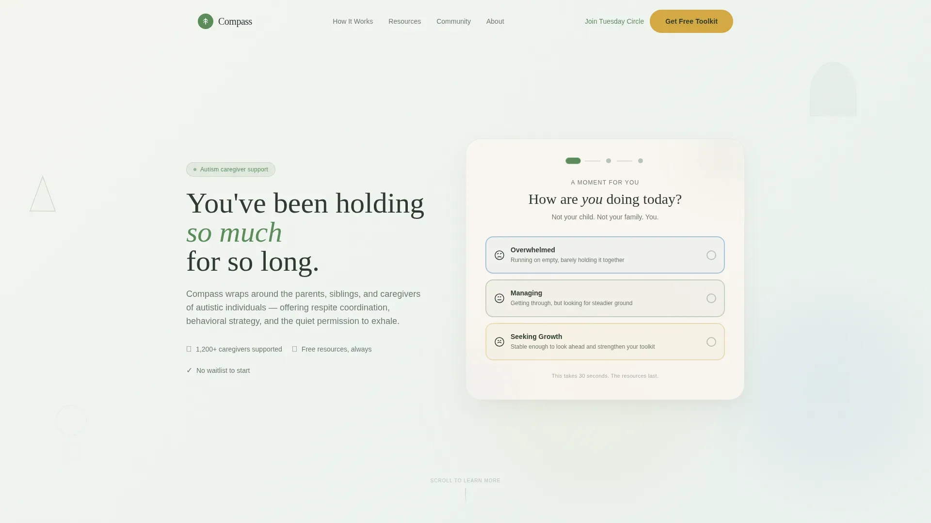 Autism Caregiver Support Landing Page Template