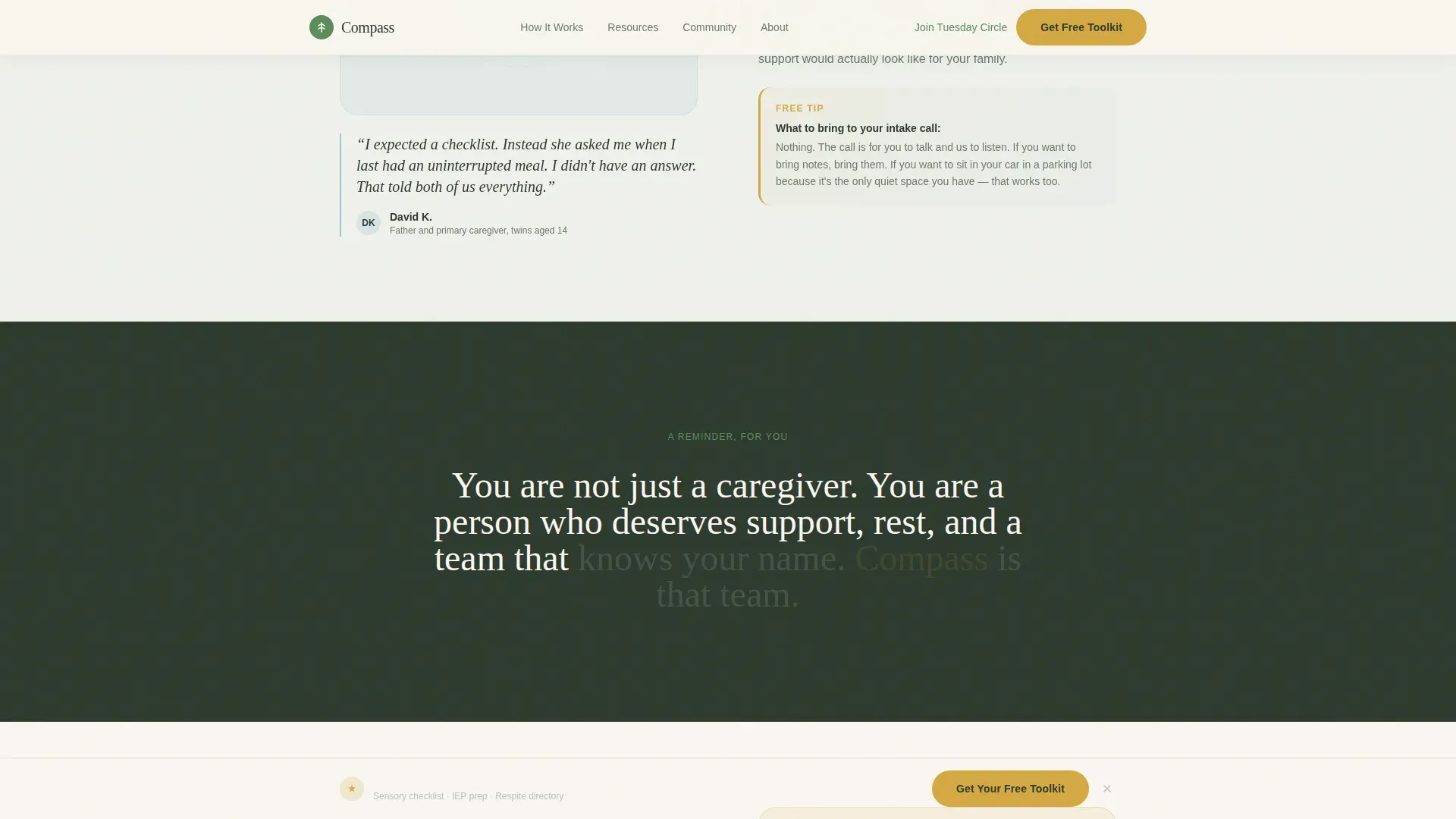 Autism Caregiver Support Landing Page Template