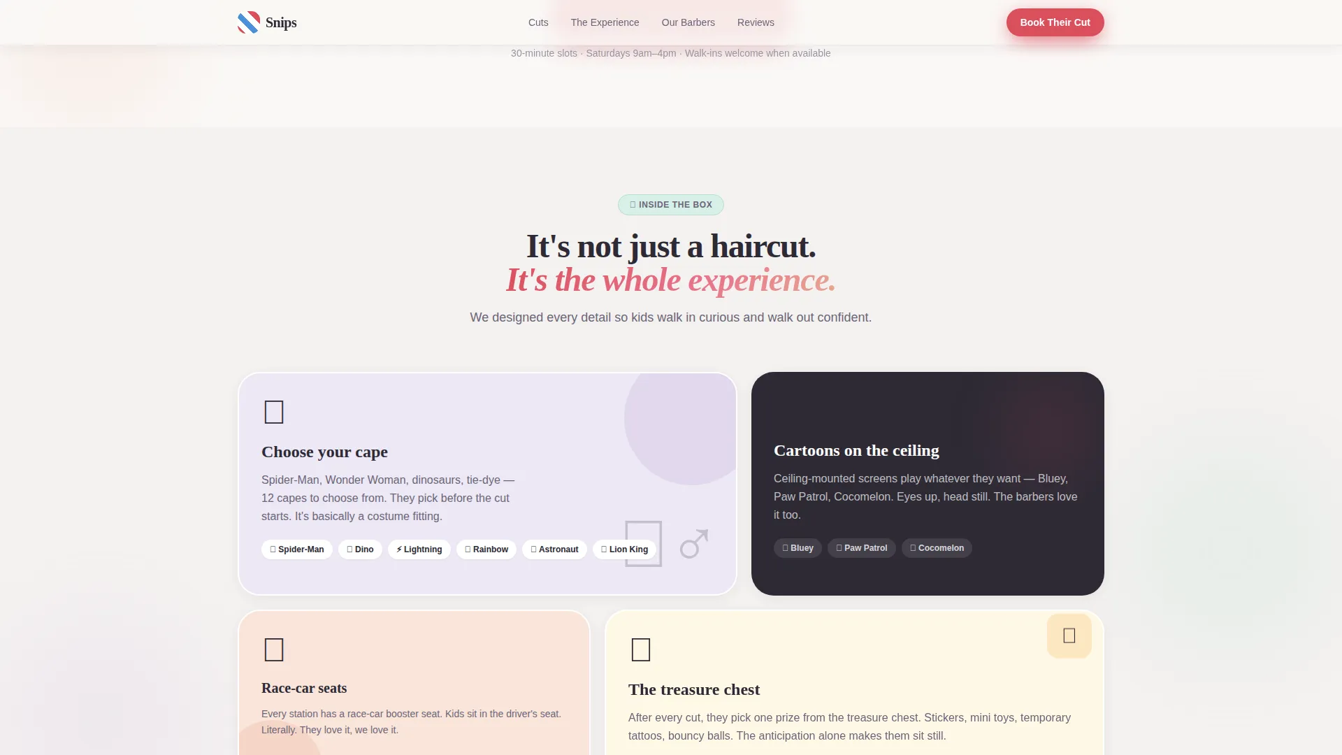 Neighborhood Kids Barber Parent Loyalty Website Template