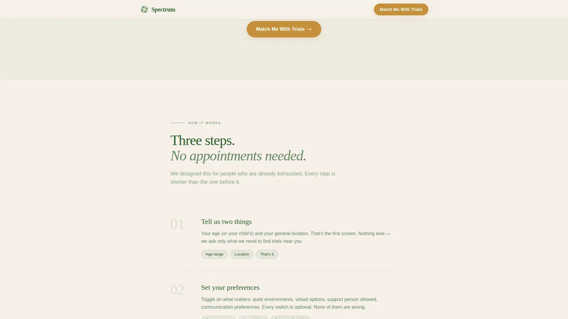 Autism Clinical Trial Finder Landing Page Template