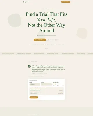 Autism Clinical Trial Finder Landing Page Template