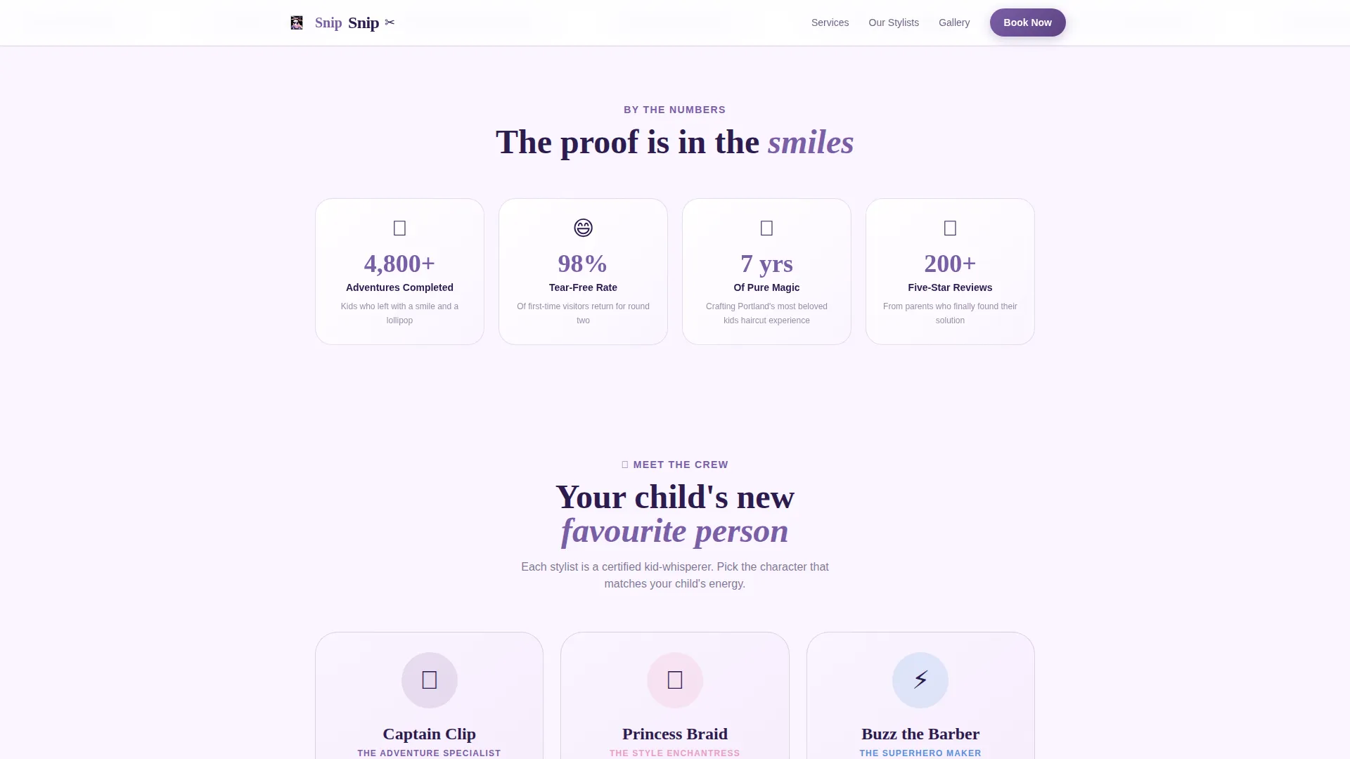 Kids Barbershop Booking Website Template for Parents