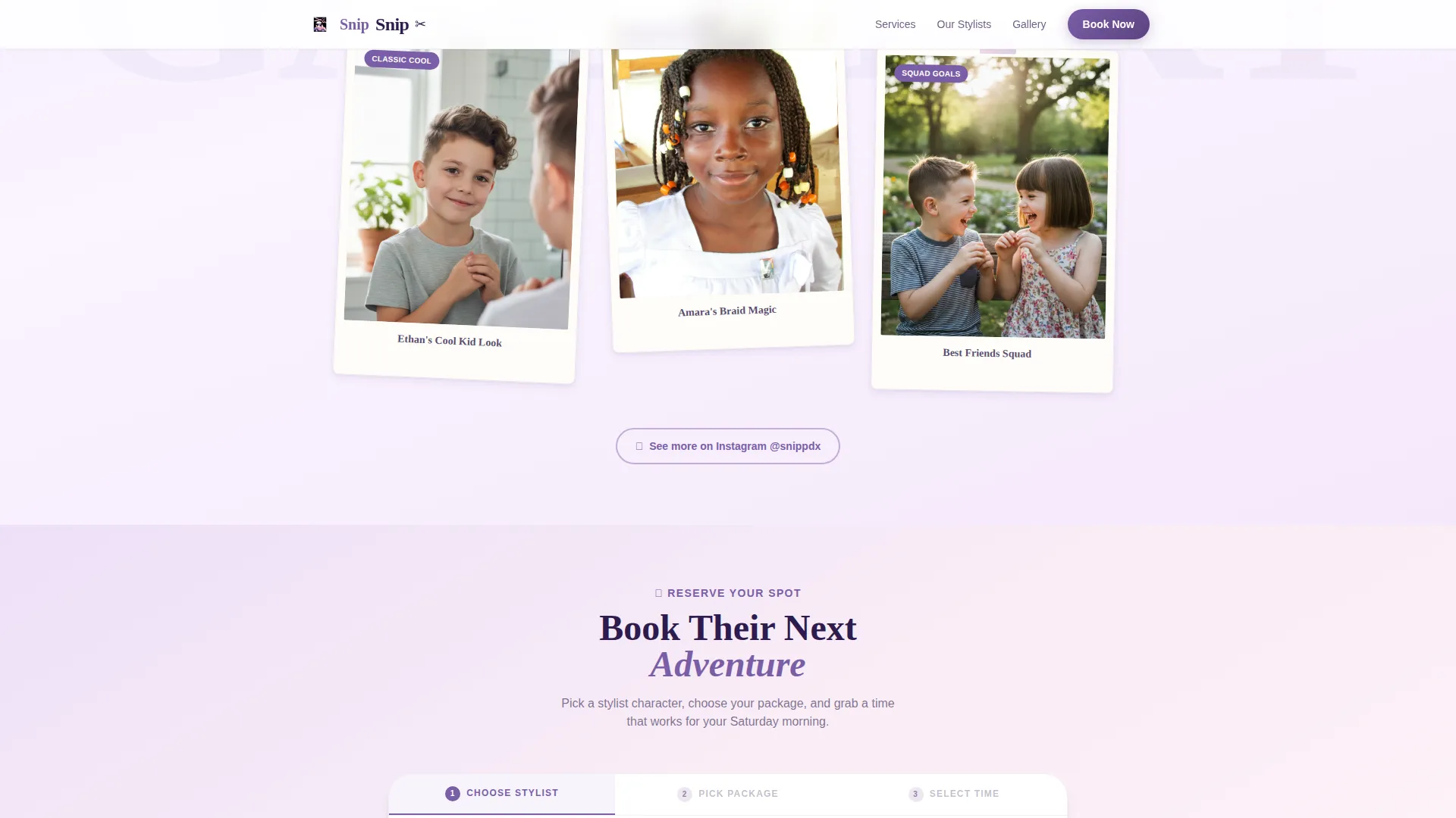 Kids Barbershop Booking Website Template for Parents