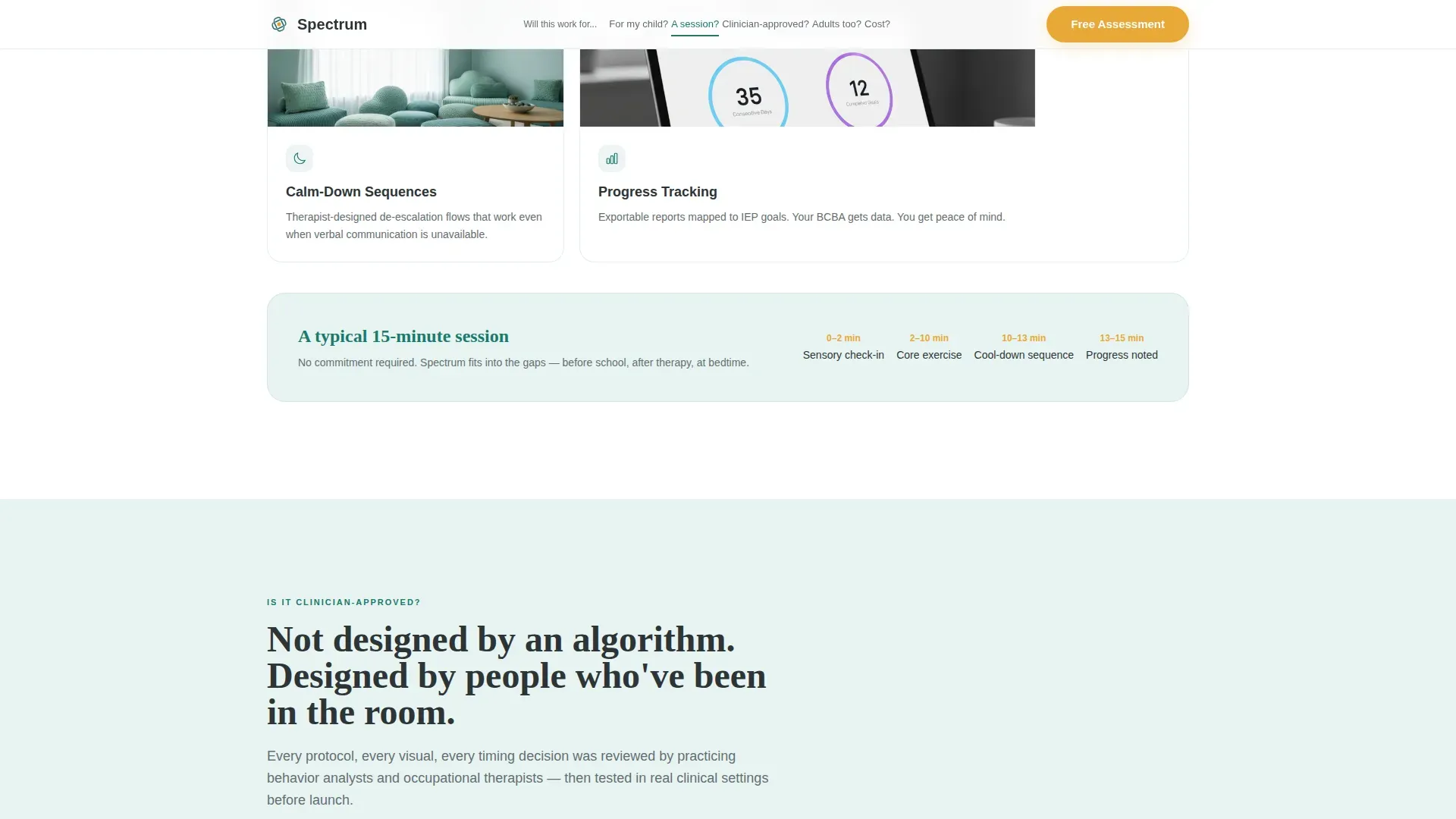 Autism Spectrum Digital Therapy App Landing Page