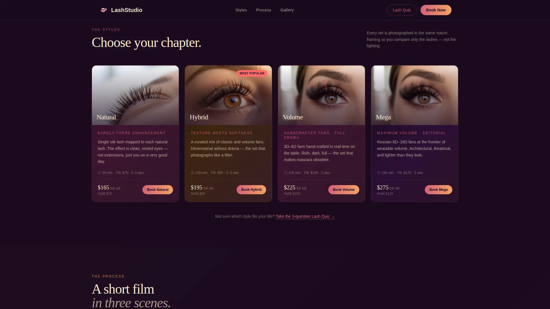 Nail & Lash Studio Specialist Booking Website Template