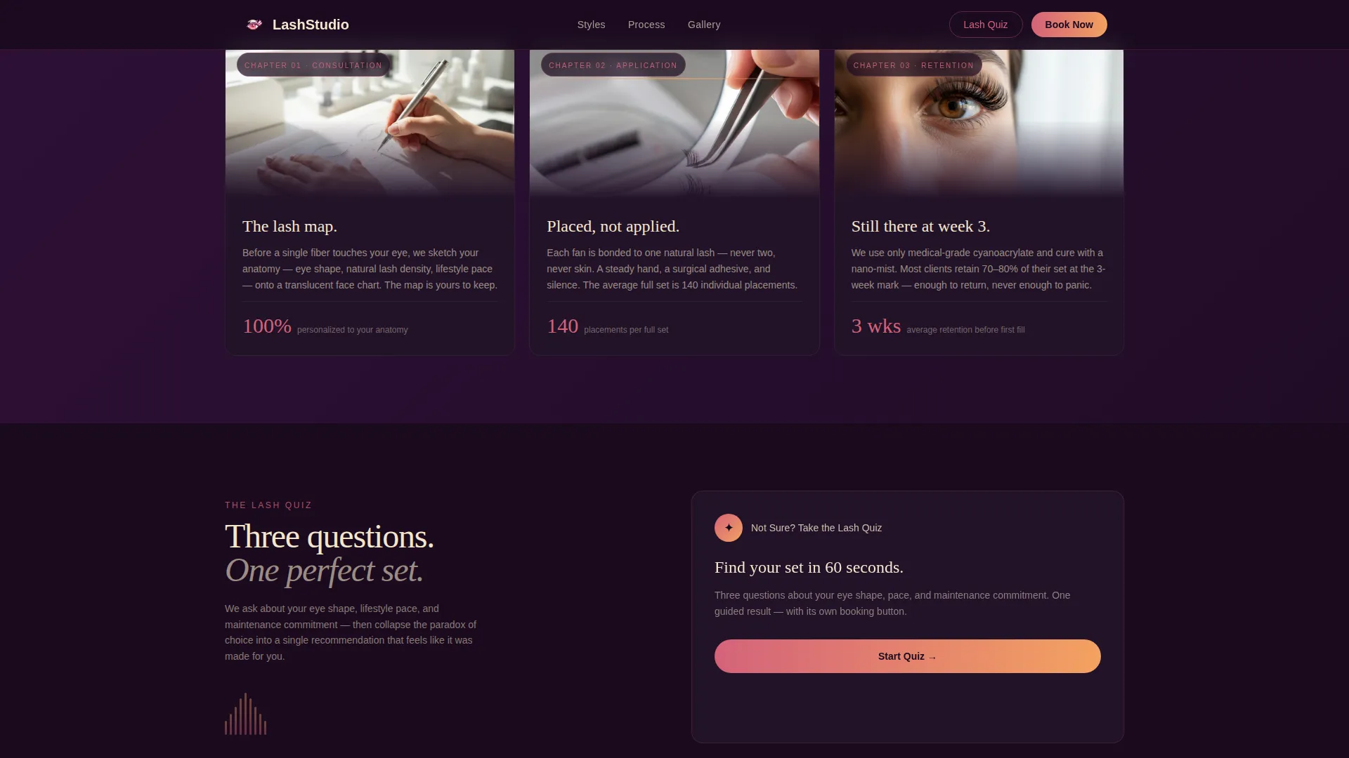 Nail & Lash Studio Specialist Booking Website Template