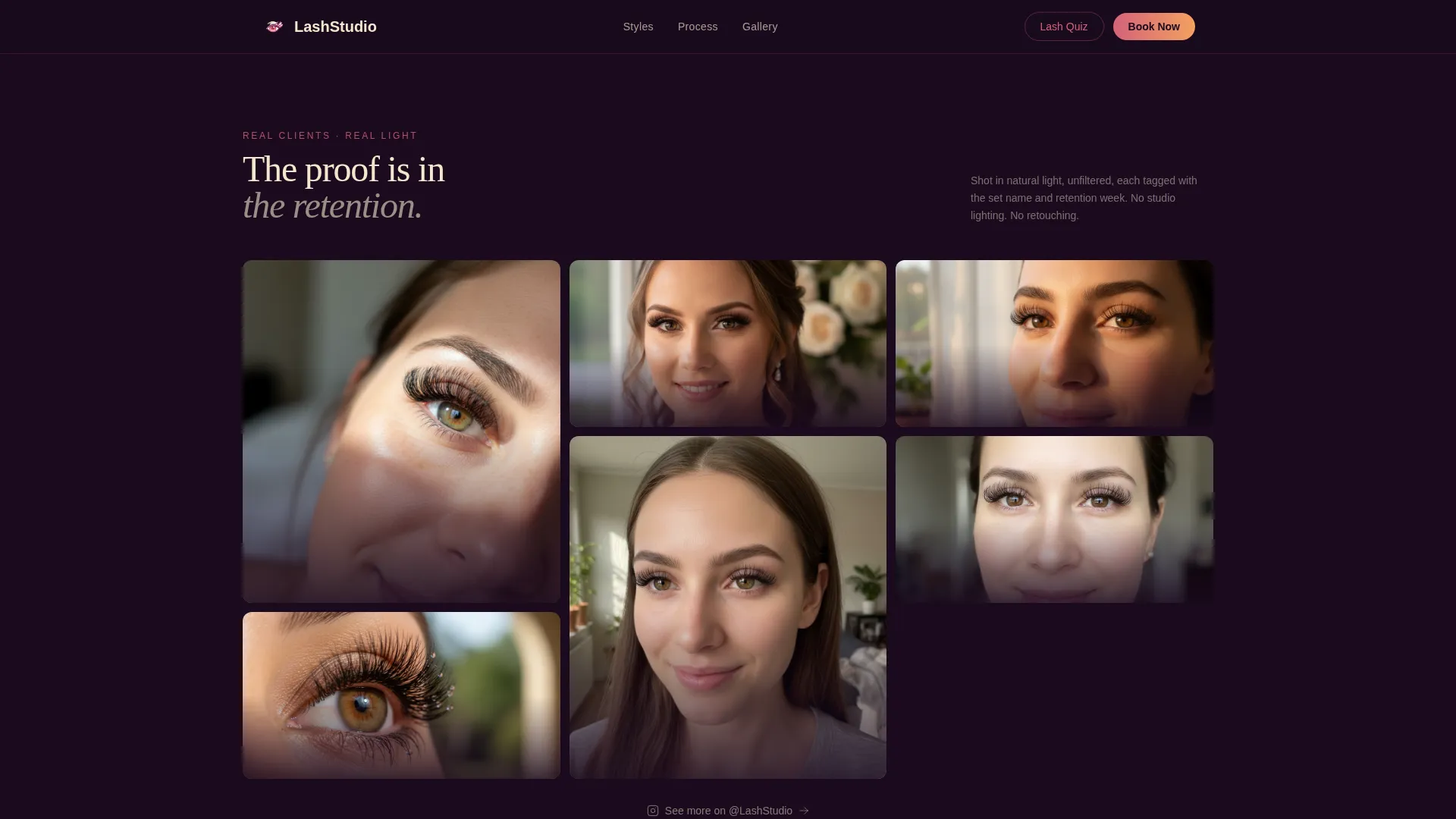 Nail & Lash Studio Specialist Booking Website Template