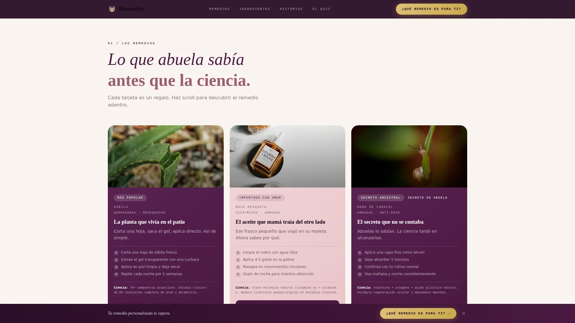 Ancestral Skincare | Free Website Template | Rocket