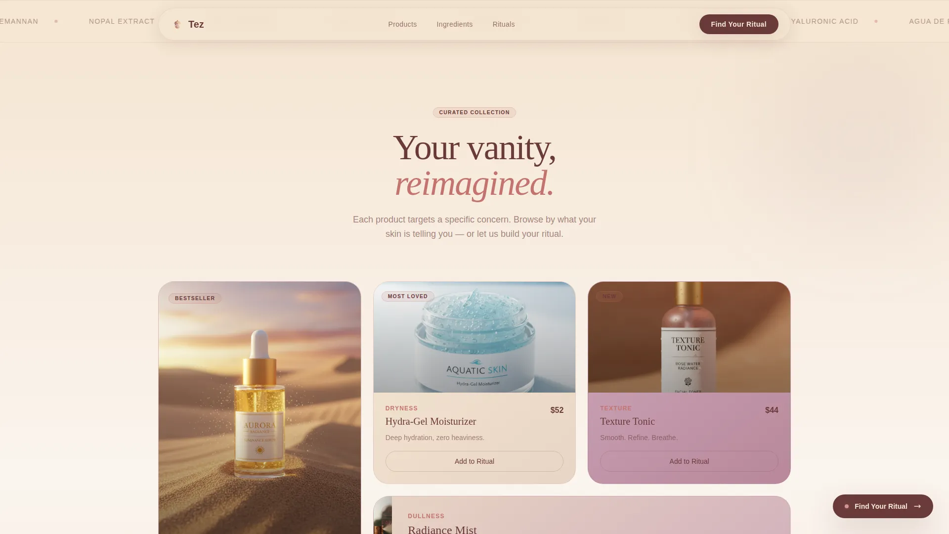 Radiant Skincare | Free Website Template | Rocket