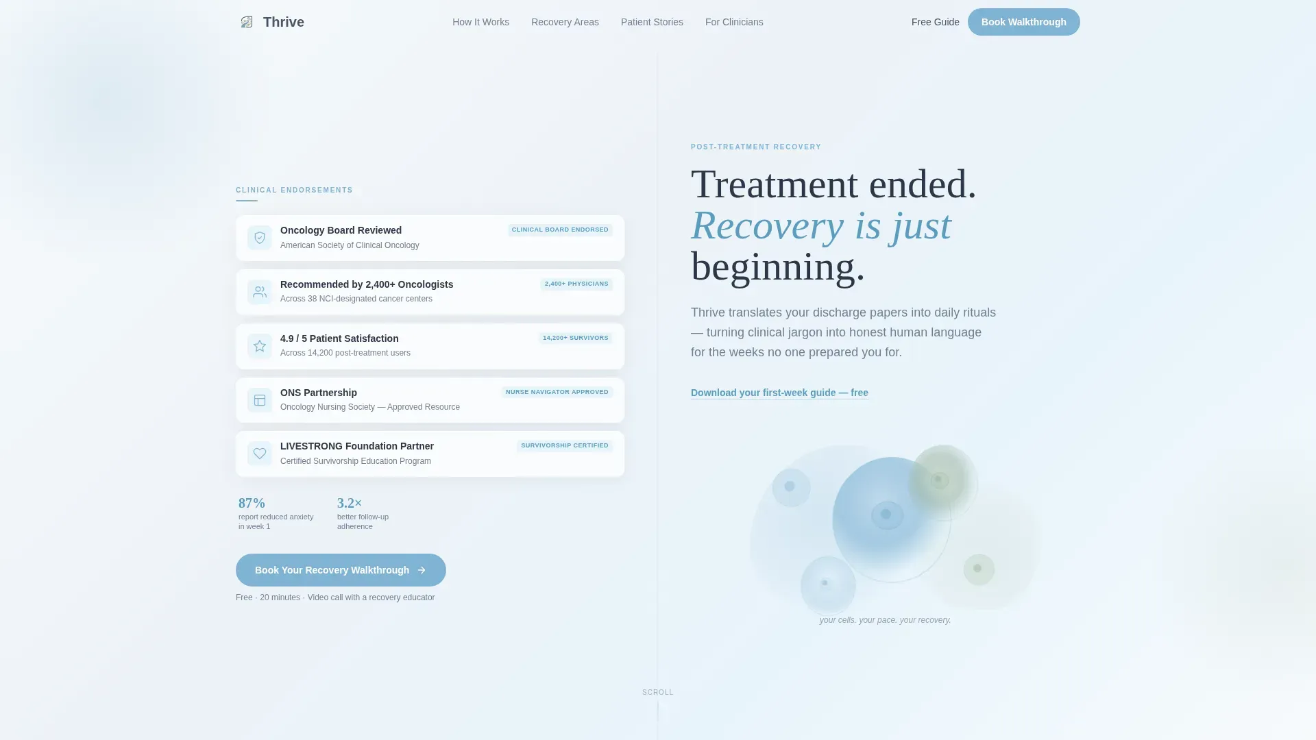 Cancer Recovery Care Booking Website Template