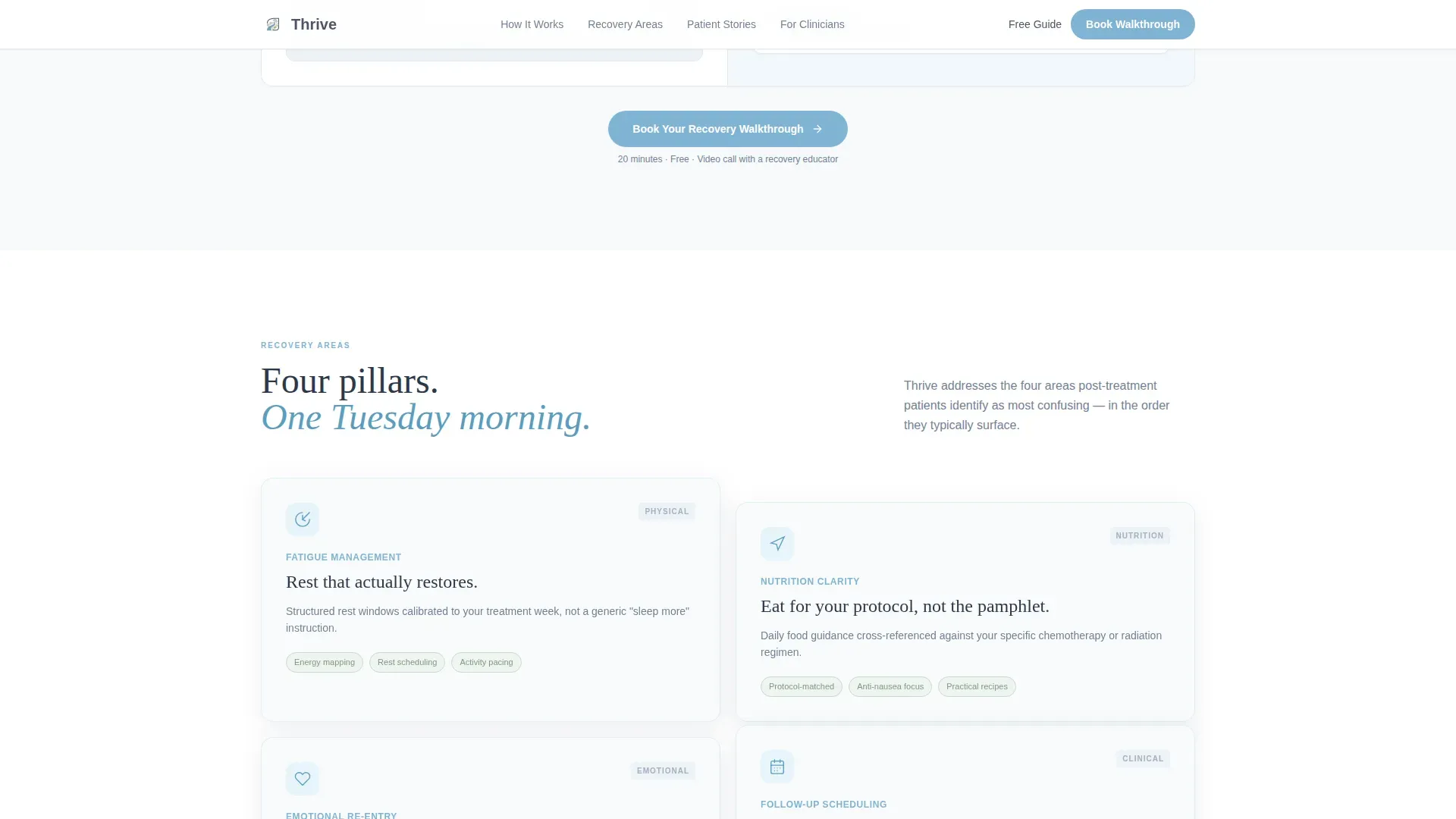 Cancer Recovery Care Booking Website Template