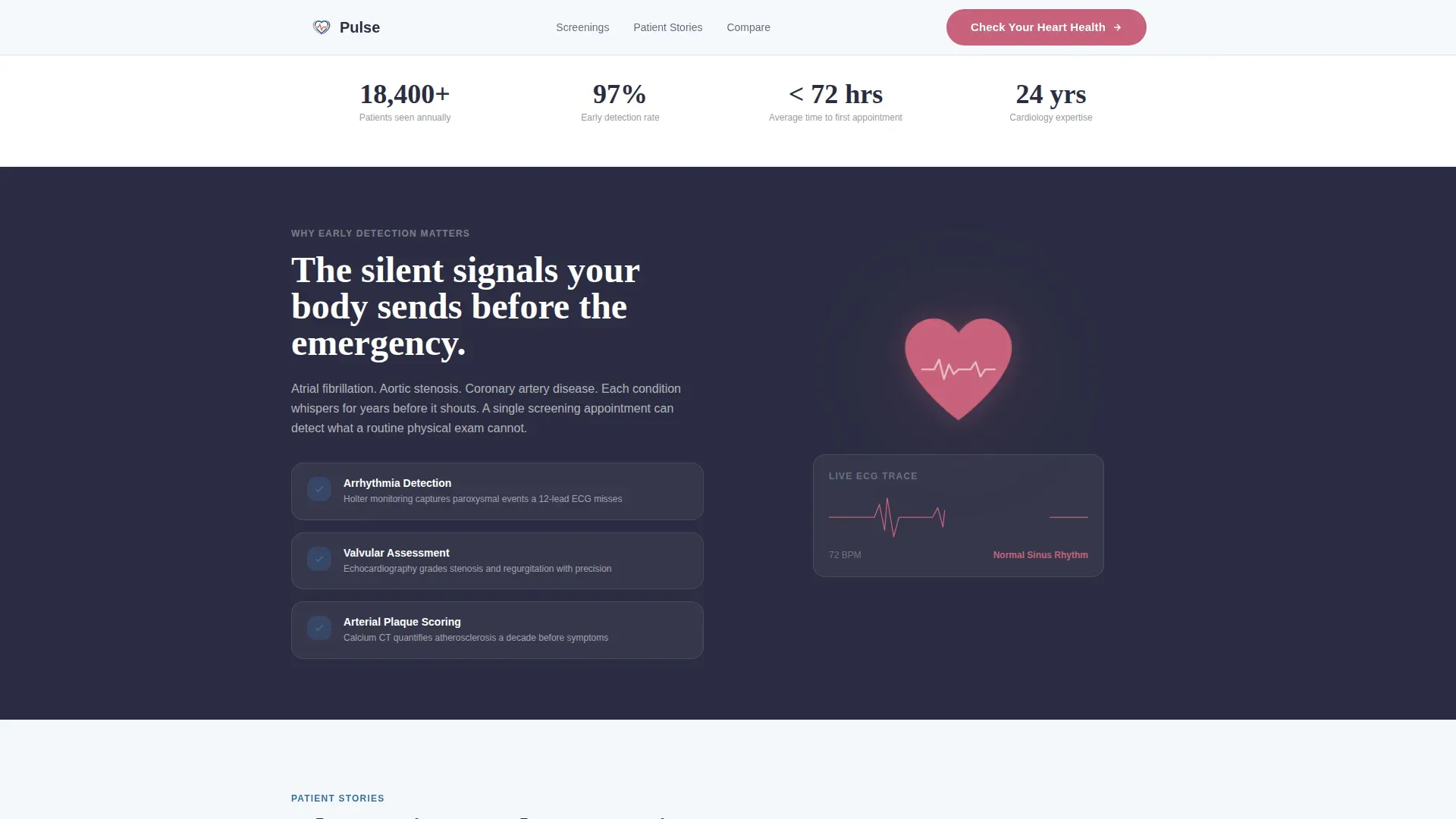 Cardiology Practice Website Template with Heart Health Assessment