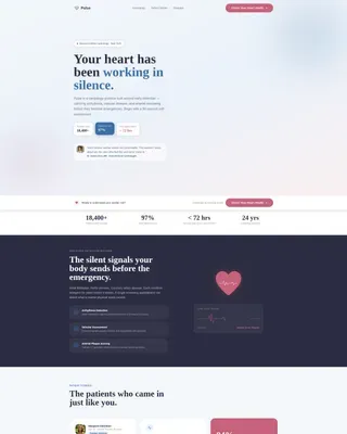 Cardiology Practice Website Template with Heart Health Assessment