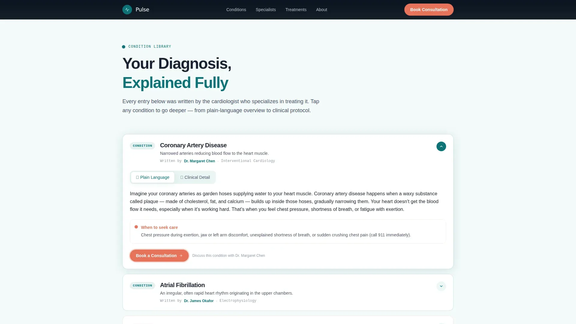Cardiologist Advanced Booking Website Template